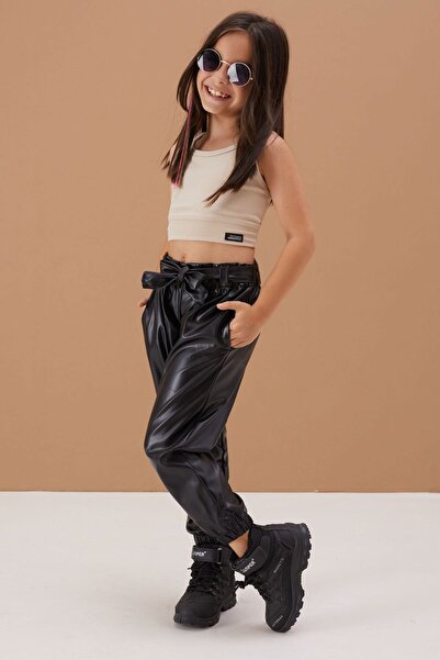 Cansın Mini Dívčí kalhoty z umělé kůže 4-12 let 13792