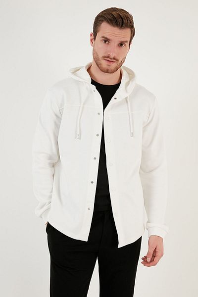 Buratti Cotton Regular Fit Hooded Shirt Men's SHIRT 5905502
