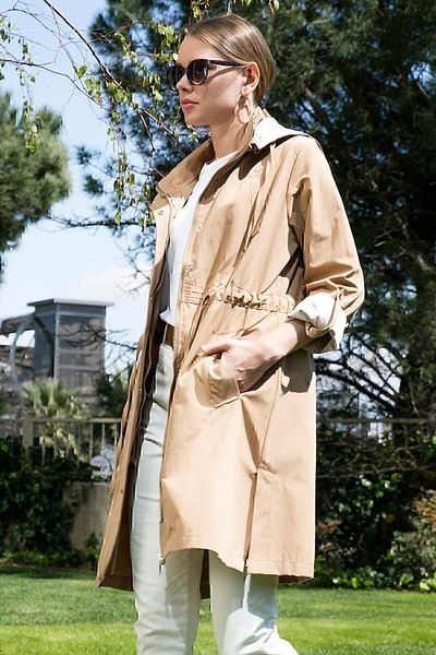 Lela Regular Fit Αφαιρούμενη κουκούλα Λεπτό Εποχιακό Παλτό 497sezen