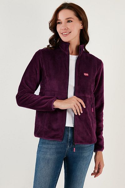 Lela Slim Fit Anti-Pilling Non-Pilling Soft Textured Zippered Fleece Cardigan CARDIGAN 590701