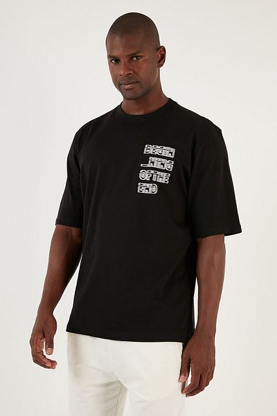 Buratti Tricou 100% bumbac cu imprimeu supradimensionat cu gâtul turnat Tricou bărbați 5902641