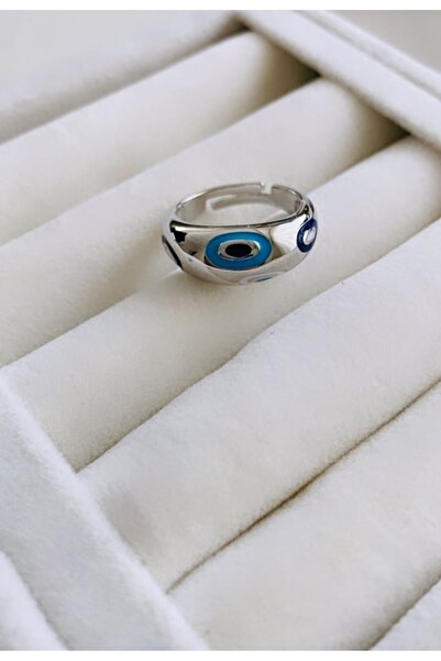 VNS Accessories حلقة منحنية قابلة للتعديل مع خرز عين الشر