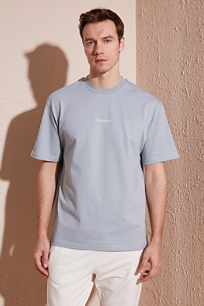 Buratti تي شيرت رجالي من القطن بقصة مريحة ورقبة دائرية5902702