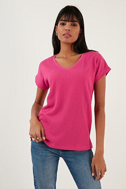 Lela Comfortable Cut Flexible V-Neck Blouse Blouse 5865039