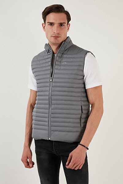 Buratti Καπιτονέ φουσκωτό γιλέκο Regular Fit Stand γιακά με τσέπες ανδρικό γιλέκο 497 κιτ