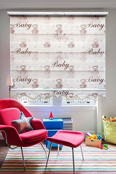 Naza Zebra Stor Perde My Baby Boncuklu Çocuk Oda Perdesi