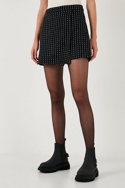 Lela Winter Patterned Mini Shorts Skirt - 611Sr00080
