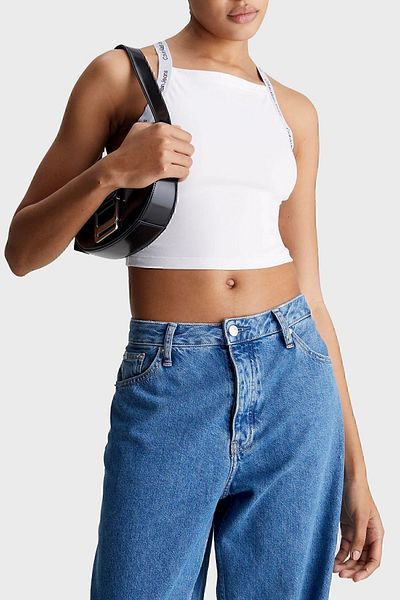 Calvin Klein Stretch Cotton Slim Fit Square Collar Top J20J223110YAF TOP J20J223110 YAF
