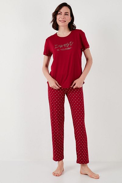Lela Set pijamale cu textura moale cu decolteu rotund - SET PIJAMASE6097605