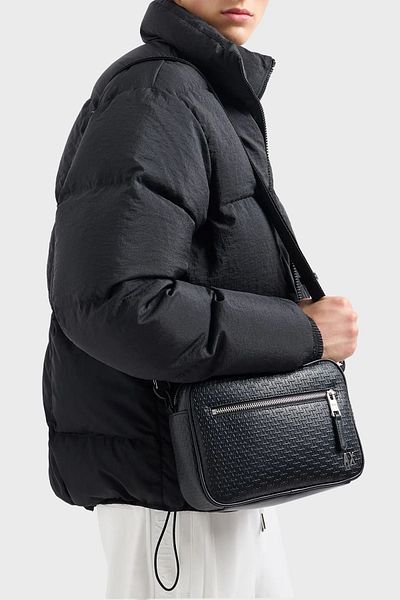 Armani Exchange Men's Bag - Xm with Logo, Zipper and Removable Strap 000160   Af11928 Uc001