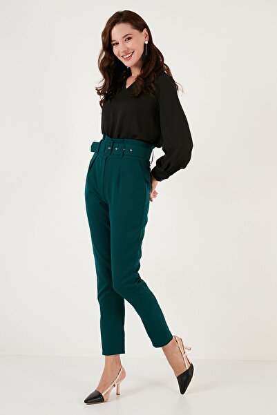 Lela Yüksek Bel Cepli Kemerli Regular Fit Kumaş Pantolon PANTOLON 611PL04