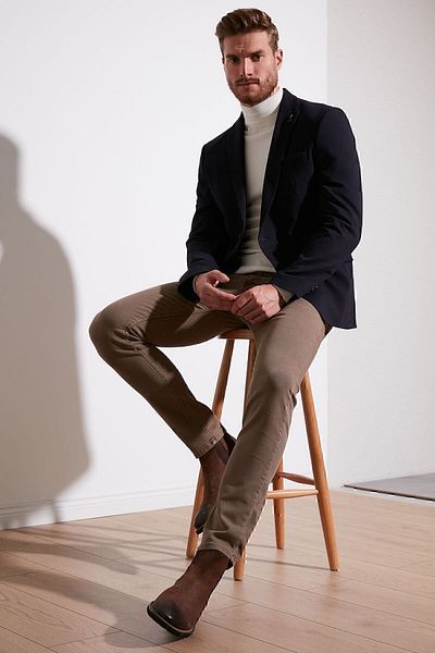 Buratti Slim Fit Мъжко яке с 6 капки и една цепка 2163115 B