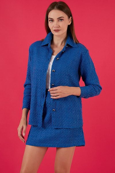 Lela Βαμβακερό πουκάμισο Tweed Oversize 42190503