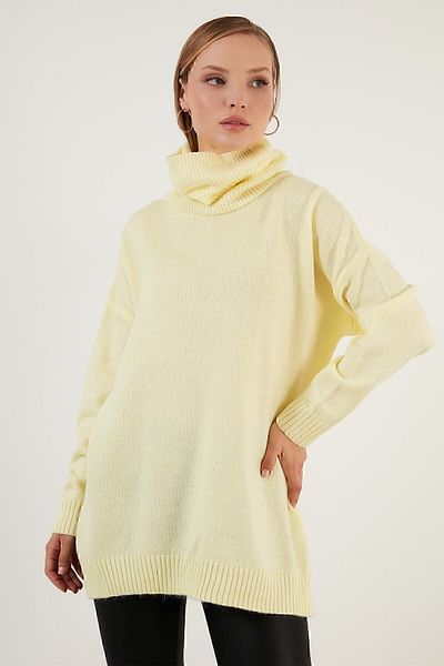 Lela Oversize Turtleneck Side Slits Long Winter Knitwear Pullover Sweater 63621285