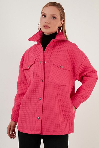 Lela Μπουφάν Oversize Καπιτονέ πουκάμισο με Τσέπες Μπουφάν πουκάμισο 42190505