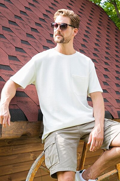 Buratti Crew Neck Single Pocket Cotton Oversize T Shirt Men's T Shirt 5902305