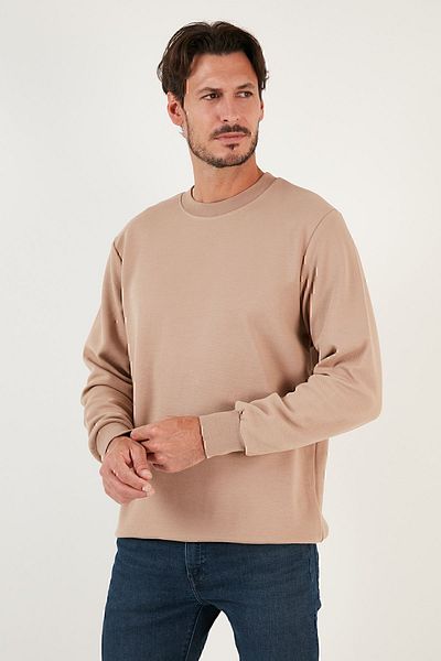 Buratti Βαμβακερό Crew Neck Regular Fit Basic Sweat Ανδρικός ΙΔΡΩΤΗΣ 5905521