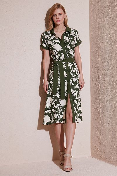 Lela Regular Fit Belted Midi Shirt Dress - DRESS66924552S4