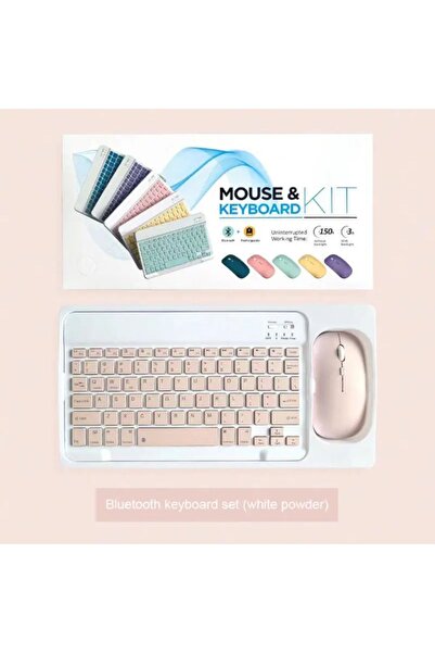 MMP SHOP Şarj Edilebilir Bluetooth 2.4g Kablosuz Klavye Mause Set Android Ios Windows Uyumlu