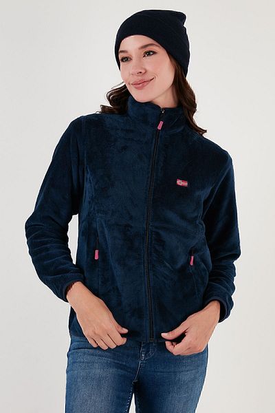 Lela Slim Fit Anti-Pilling Non-Pilling Soft Textured Zippered Fleece Cardigan CARDIGAN 590701