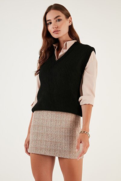 Lela Tricotaj cu decolteu în V din material subțire Pulover 4616105Y