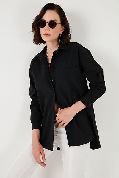 Lela Cotton Back Buttoned Boyfriend Shirt SHIRT66939522S4