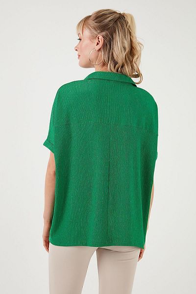 Lela Μπλούζα Polo Neck Relaxed Fit - Κοντό μανίκι, BLUZ 66904862 S4