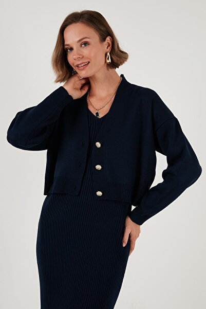 Lela Knitwear Crop CarDigan - V-neck, ButtoneD - CarDigan 4616170