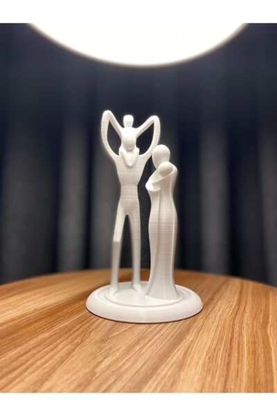 Root Made Anne Baba Çocuklar Biblosu Aile Temalı Hediyelik Dekoratif Obje 19 Cm