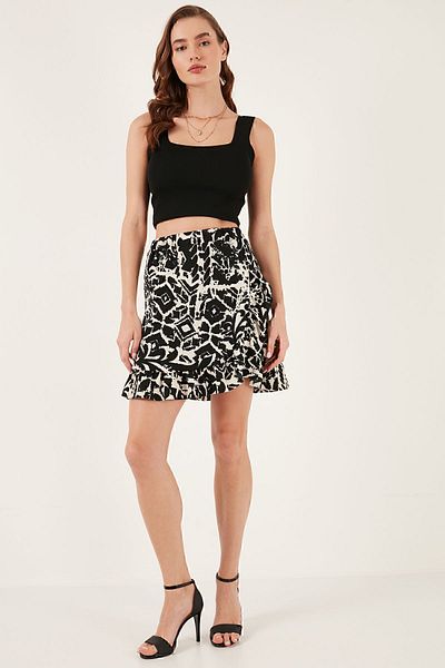 Lela Fustă mini cu volane cu model Fustă5865727
