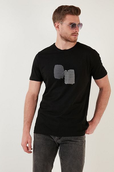 Buratti Tricou pentru bărbați, 100% bumbac, cu decolteu rotund, slim fit, tricou pentru bărbați 646b3950