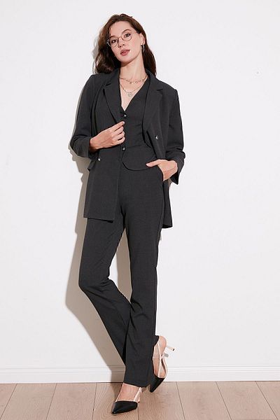 Lela Regular Fit Double Breasted Collar Woven Blazer Jacket JACKET 611CL030