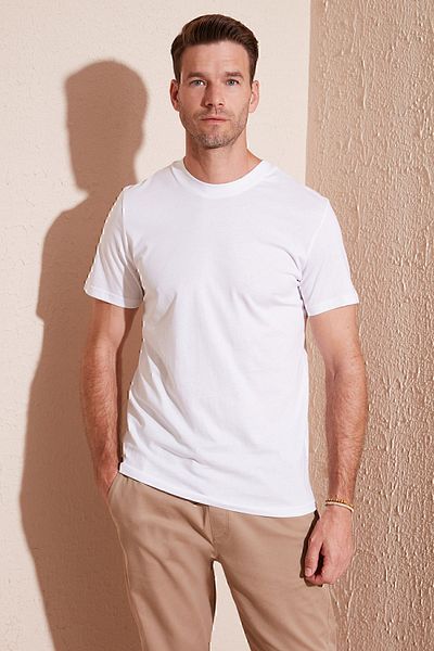 Buratti Βαμβακερή κανονική εφαρμογή Crew Neck Basic T Shirt Ανδρικό T SHIRT 59020201
