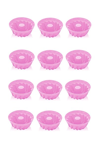 Genel Markalar 12'li Silikon Muffin, Mini Kek Kalıbı Pembe