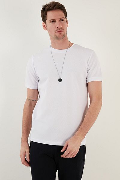 Buratti Βαμβακερό Crew Neck Basic T-shirt Ανδρικό T-shirt 5902387