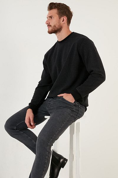 Buratti Bavlnený sveter Slim Fit Crew Neck Pánske 456201