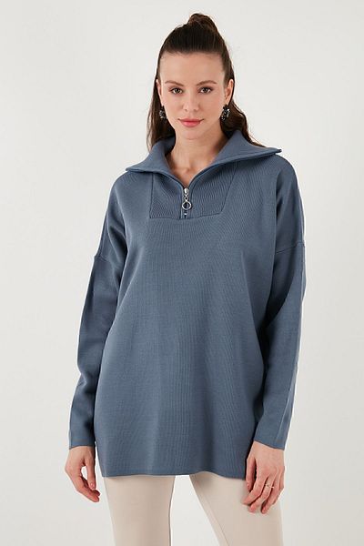 Lela Πλεκτό πουλόβερ Oversize με μισό φερμουάρ - ΠΟΥΛΟΒΕΡ 4616079 Υ