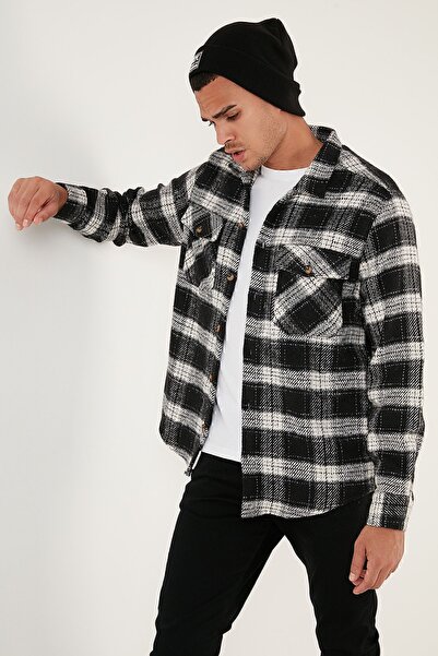 Buratti Desenli Regular Fit Çift Cepli Kışlık Gömlek Erkek GÖMLEK CF24W197135