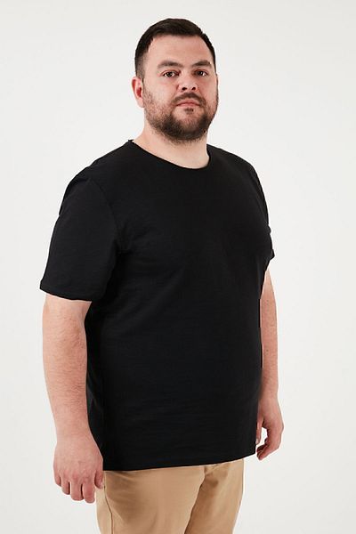 Buratti Βαμβακερό ανδρικό μπλουζάκι με κανονική εφαρμογή μεγάλου μεγέθους 59020001 Β