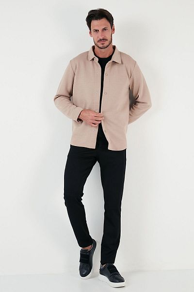 Buratti Ανδρικό πουκάμισο Relaxed Fit με ριμπ κουμπωτά 5905510