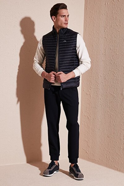 Buratti Regular Fit Stand Collar Pocket Quilted Puffer Vest Men's Vest 497kım