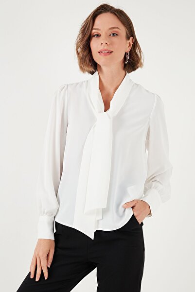 Lela V-neck Regular Fit Tie Detailed Shirt - Shirt 611go0202