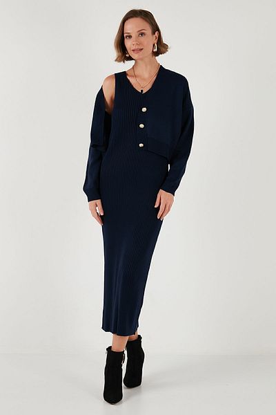 Lela Knitwear Crop CarDigan - V-neck, ButtoneD - CarDigan 4616170