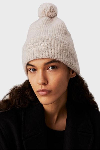 Calvin Klein Embroidered Knitted with Soft Pompom - Beanie K60K 612586 Pcj