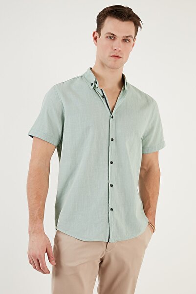 Buratti Ανδρικό πουκάμισο με κοντό μανίκι βαμβακερό πουκάμισο Cf21s112546