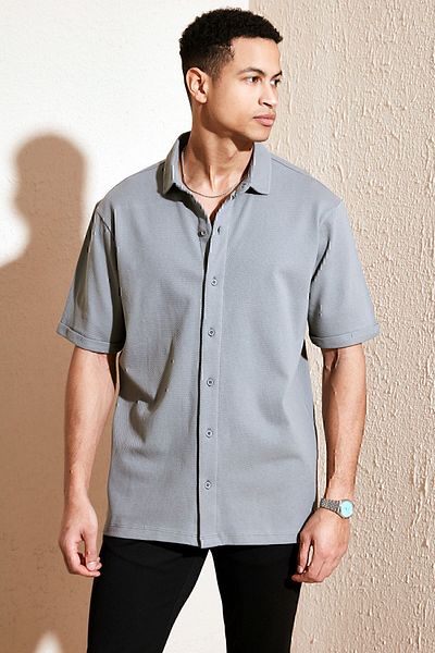 Buratti Памучна стандартна риза с къс ръкав Мъжка риза SHIRT5902724