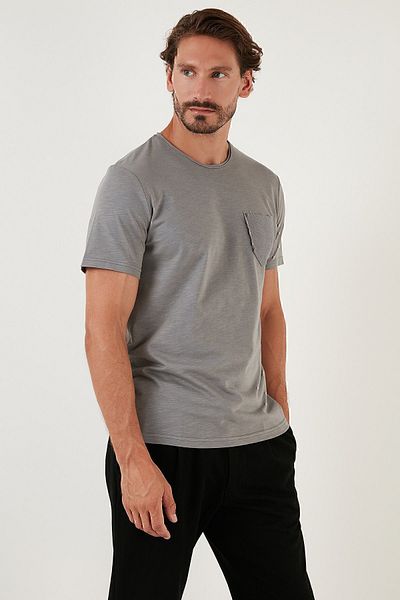 Buratti 100% βαμβακερό ανδρικό μπλουζάκι με τσέπη με λαιμόκοψη 5902000