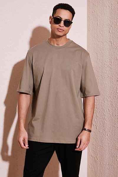 Buratti Βαμβακερό Oversize Crew Neck Basic T-shirt Ανδρικό T-shirt 5902365