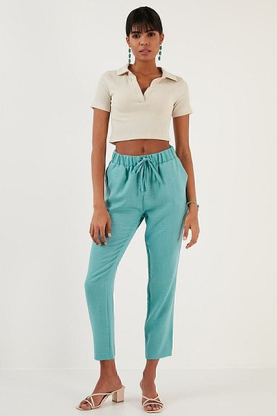 Lela Cotton Comfortable Cut Straight Leg Summer Trousers Trousers 6058588