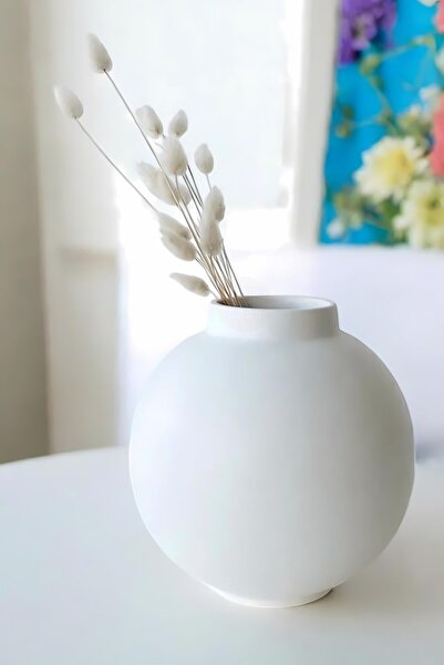 tambana White Decorative Vase Object Home Decoration Table Top Decor Vase Mod...